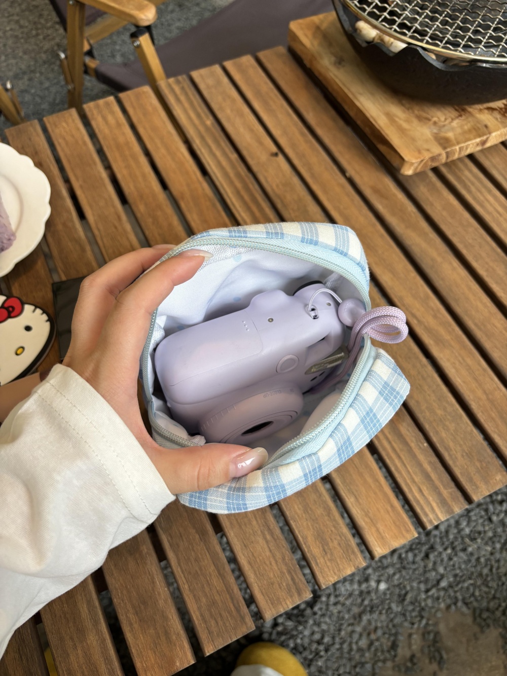 HK Jumbo Checkered Makeup Tote - Large Cosmetic Organizer with Grid Pockets, Portable Travel Storage Bag