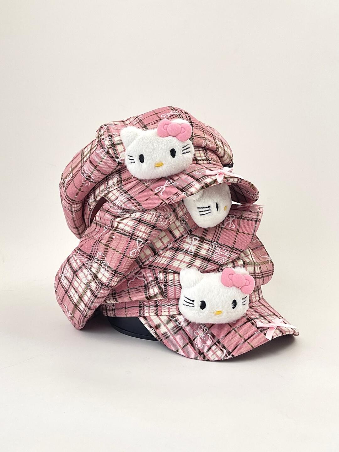 HK Octagon Beret Cap – Cute Pink Painter Hat with Retro Brim Style, Adjustable Fit (54–59cm)  01250715