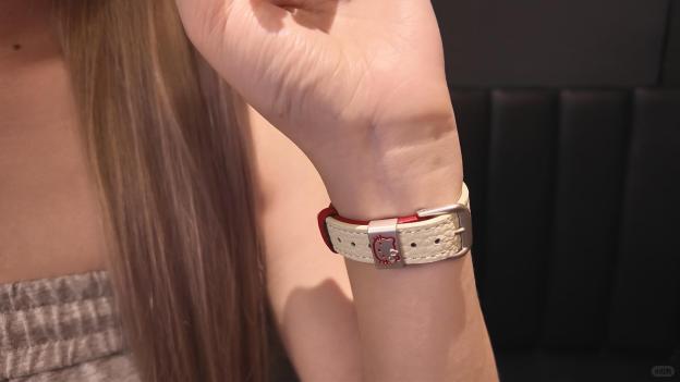 HK Red & Off-White Leather Apple Watch Strap 01251026, Cute Colorblock Band for Women, Soft Genuine Leather Watch Band, Kawaii Apple Watch Accessories