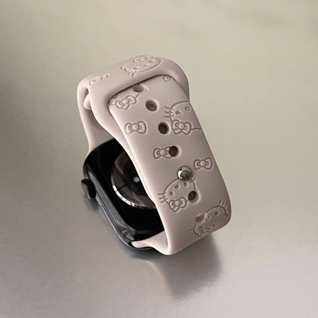 HK Silicone Watch Band for Apple Watch Series, Cute Adjustable Strap, Kawaii Replacement Wristband 01250826