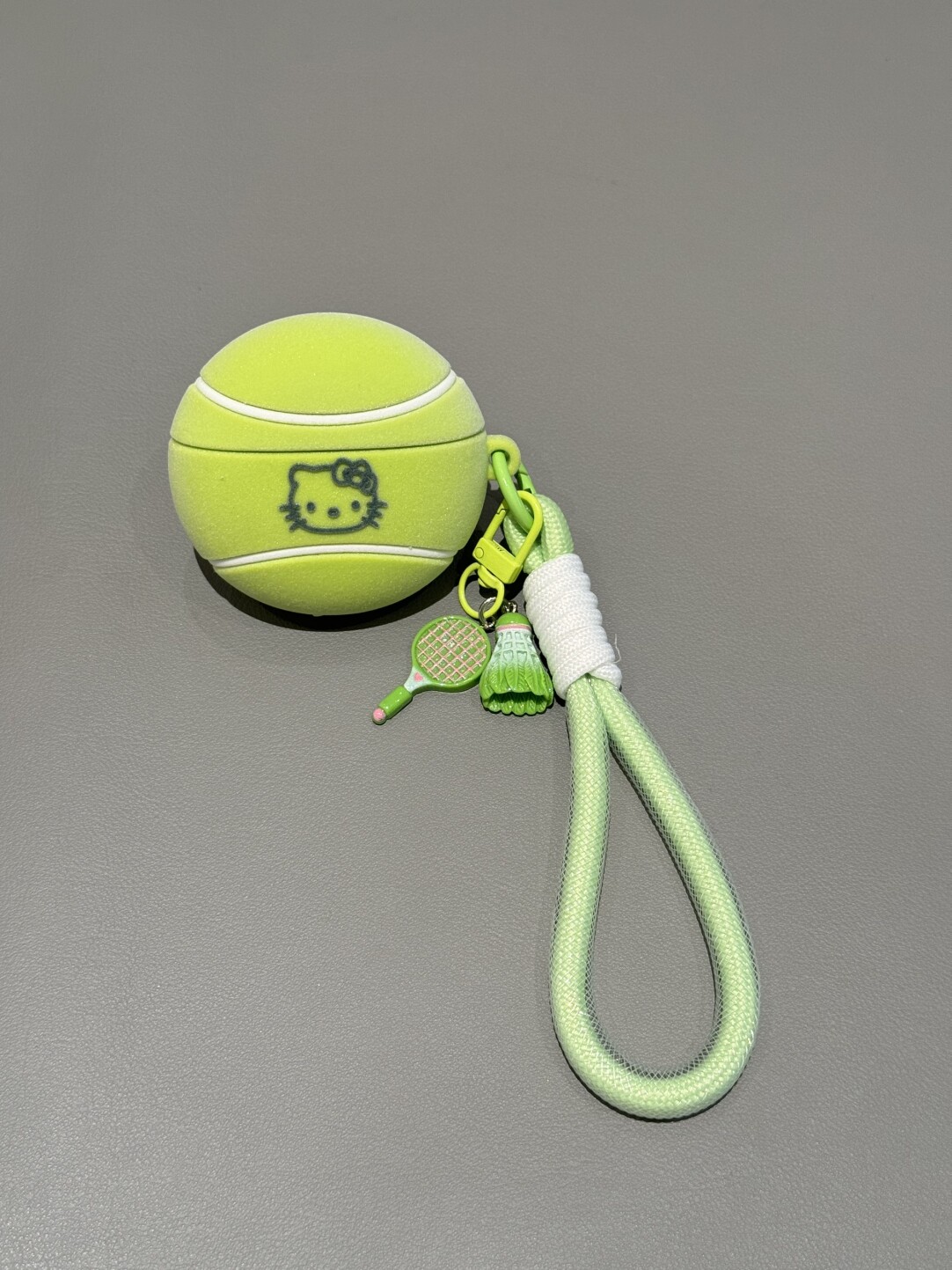 HK Flocked Tennis Ball AirPods Case With Cute Sports Charms Protective Cover 01251223