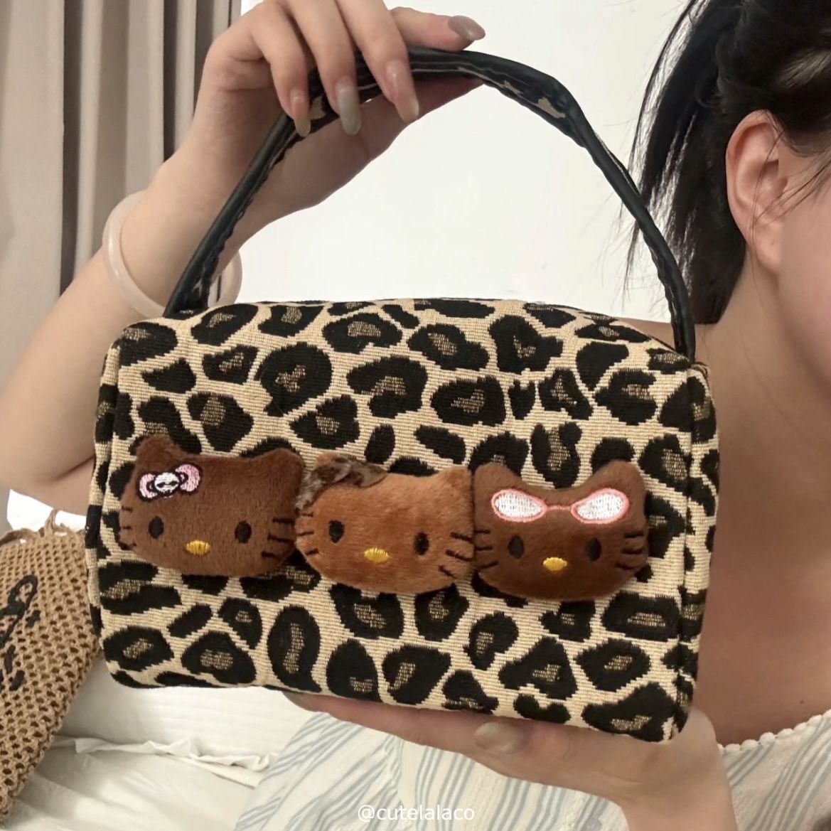 Leopard Hello Kitty Makeup Storage Bag BB3216