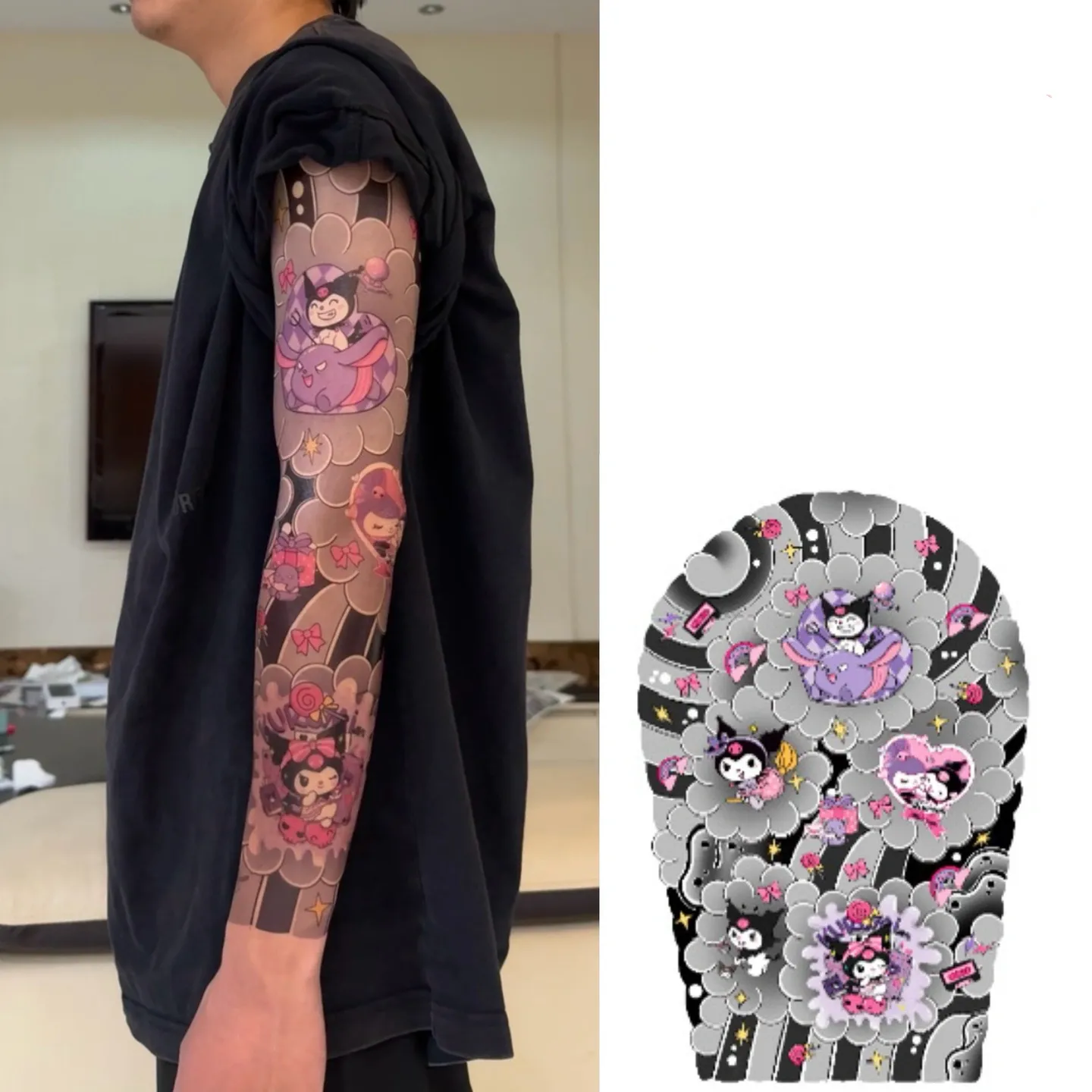 Kuro Full Arm Temporary Tattoo Sticker