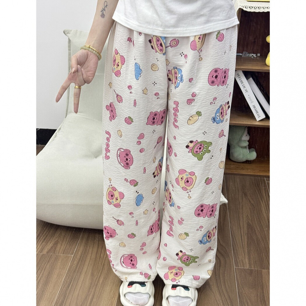 HK Dopamine Sleep Pants - Summer Lightweight Cotton Lounge Pants for Women 02250616