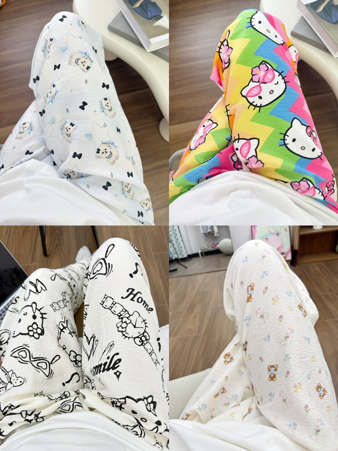 HK Dopamine Sleep Pants - Summer Lightweight Cotton Lounge Pants for Women 02250616