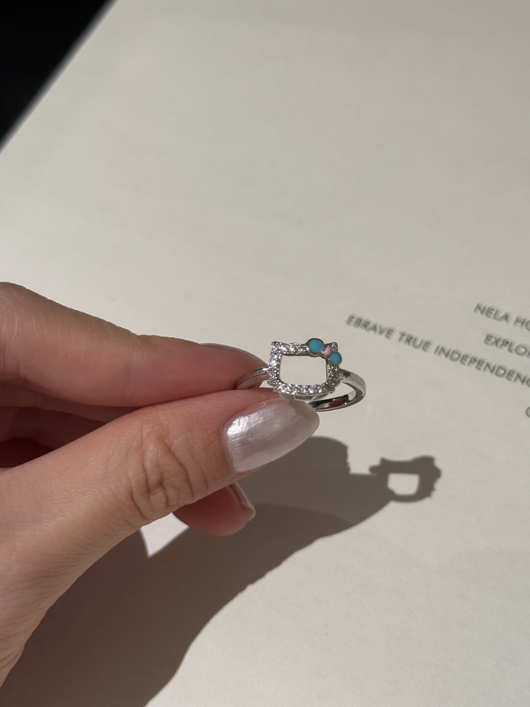 HK Pink Cat Adjustable Ring – Y2K Cartoon Style Open Band Ring in 4 Cute Designs 01250713