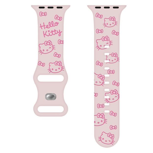 HK Engraved Silicone Watch Band – Cute Kitty Strap for Apple Watch 01250723