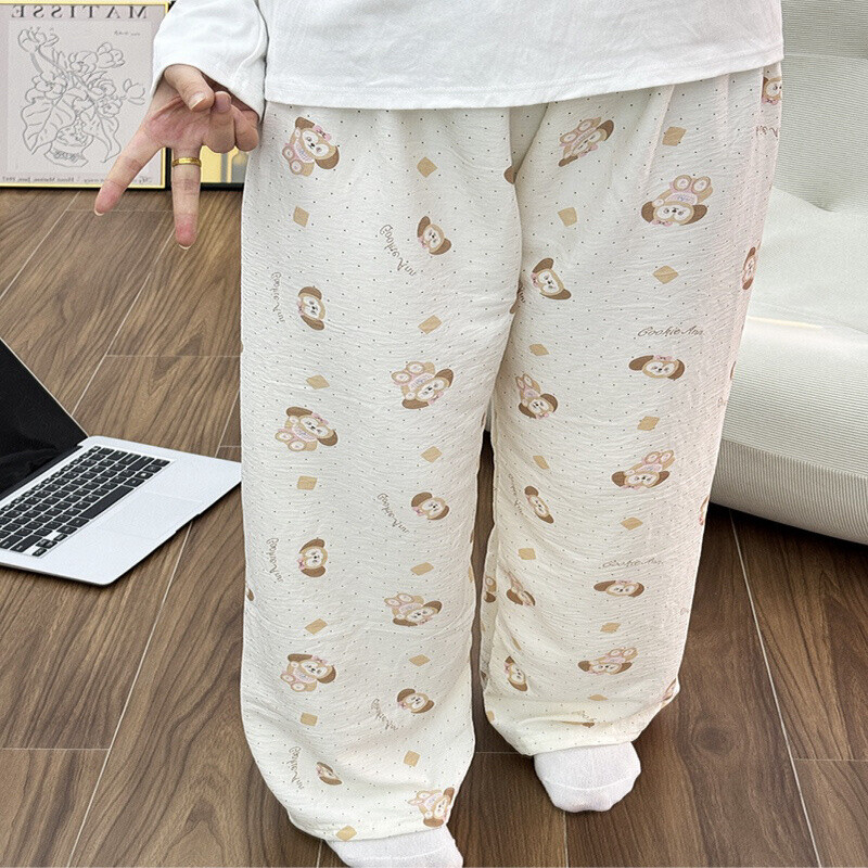 HK Dopamine Sleep Pants - Summer Lightweight Cotton Lounge Pants for Women 02250616