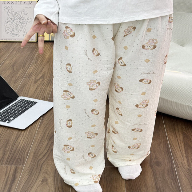 HK Dopamine Sleep Pants - Summer Lightweight Cotton Lounge Pants for Women 02250616