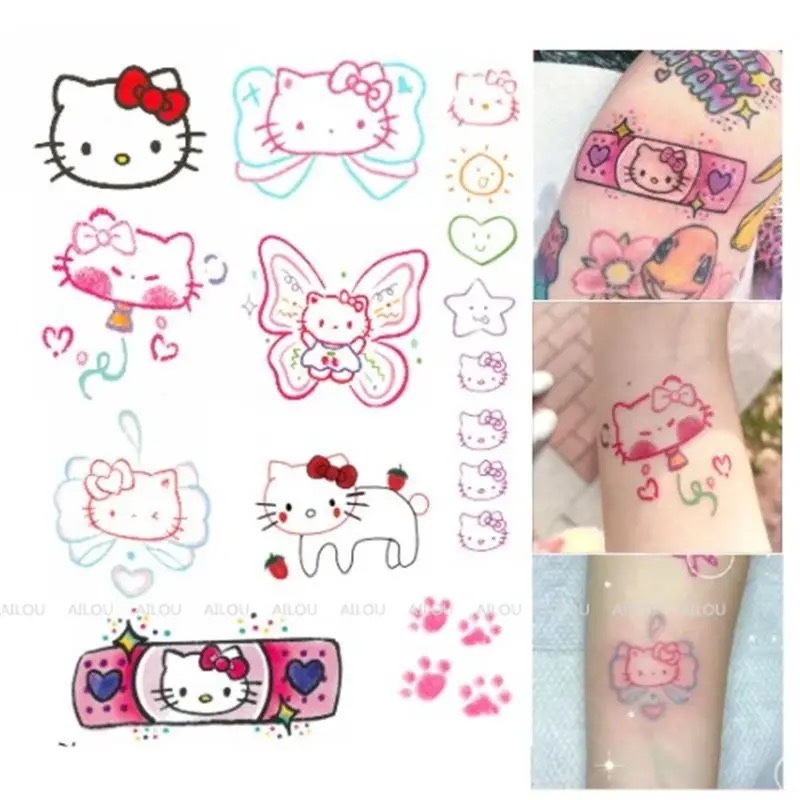 Hello Kitty Kawaii Tattoo Sticker