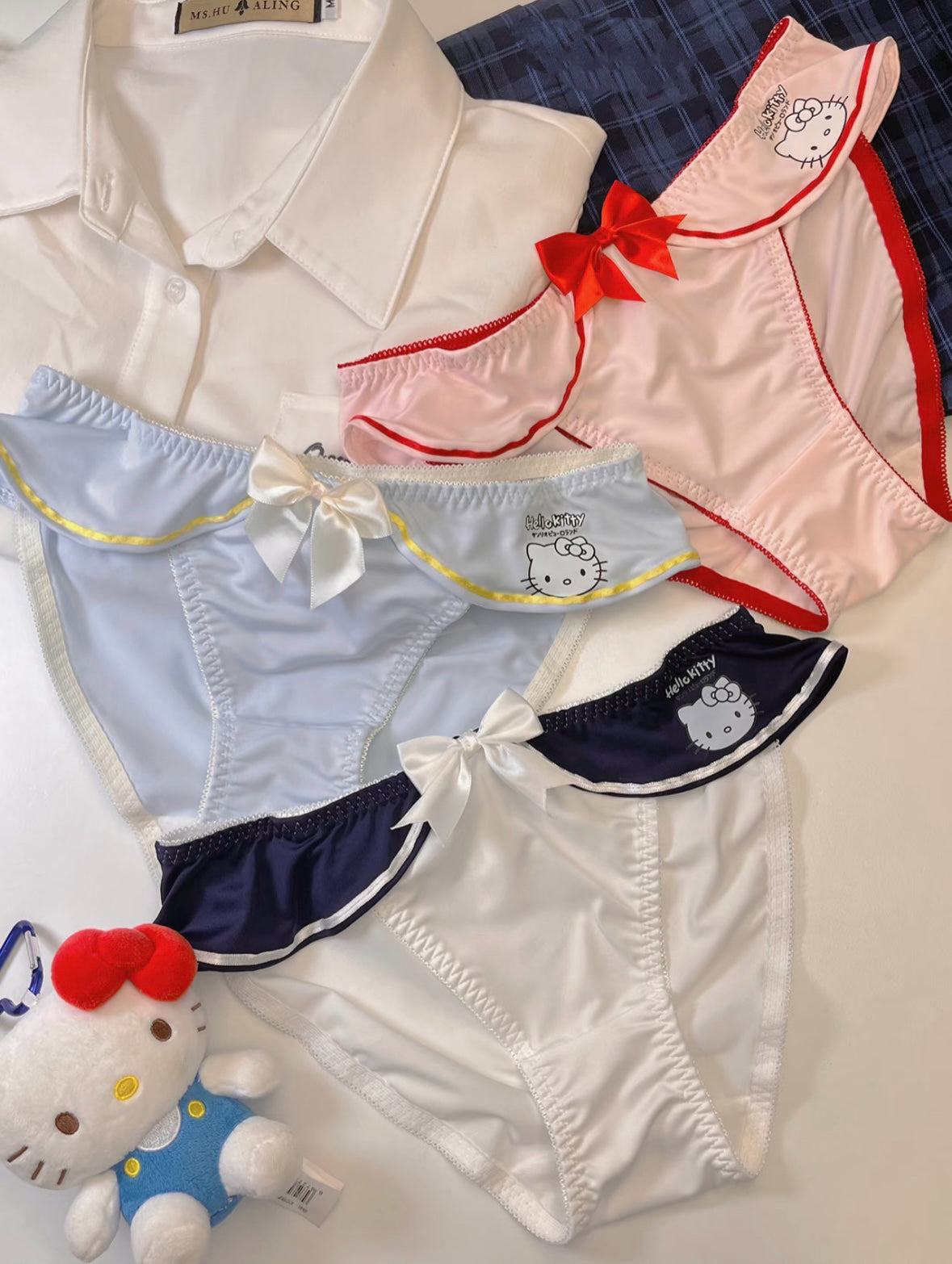 HK Underwire Cute Push Up Strappy Lingerie Set Panty Bra