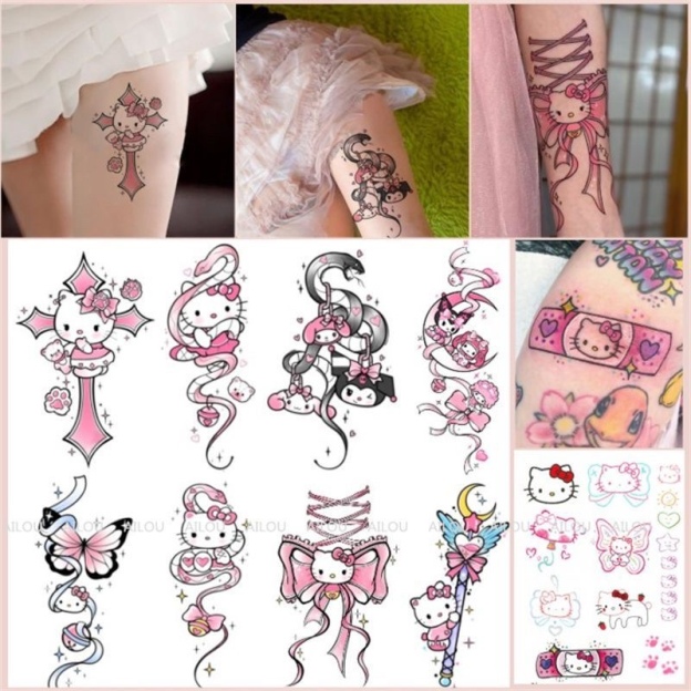 Hello Kitty Kawaii Tattoo Sticker