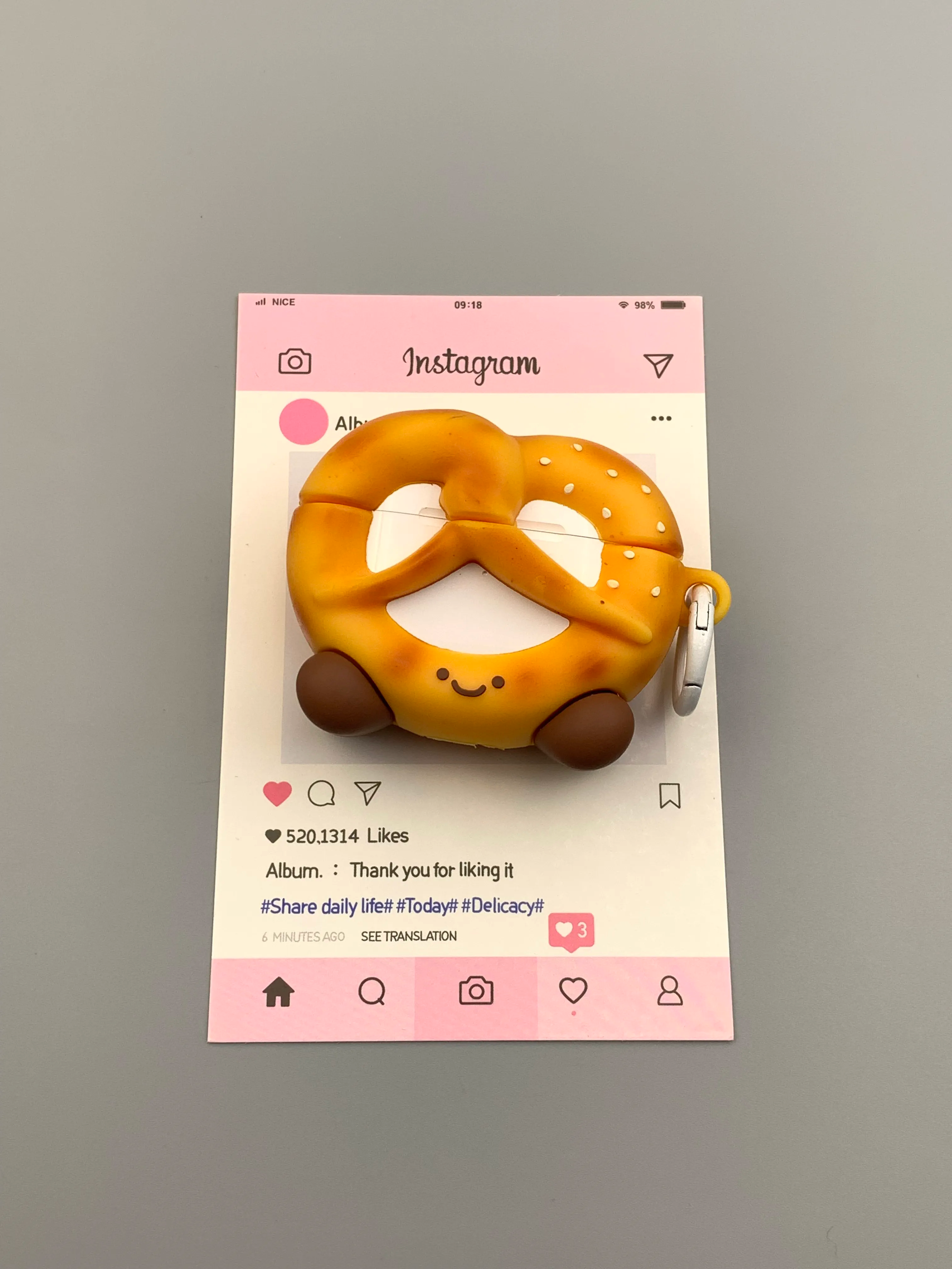 J Cat-inspired Sushi & Pretzel Silicone AirPods Case