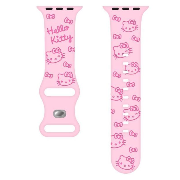 HK Engraved Silicone Watch Band – Cute Kitty Strap for Apple Watch 01250723