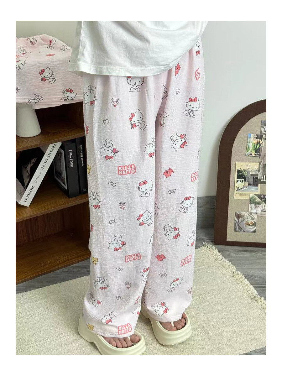 HK Dopamine Sleep Pants - Summer Lightweight Cotton Lounge Pants for Women 02250616