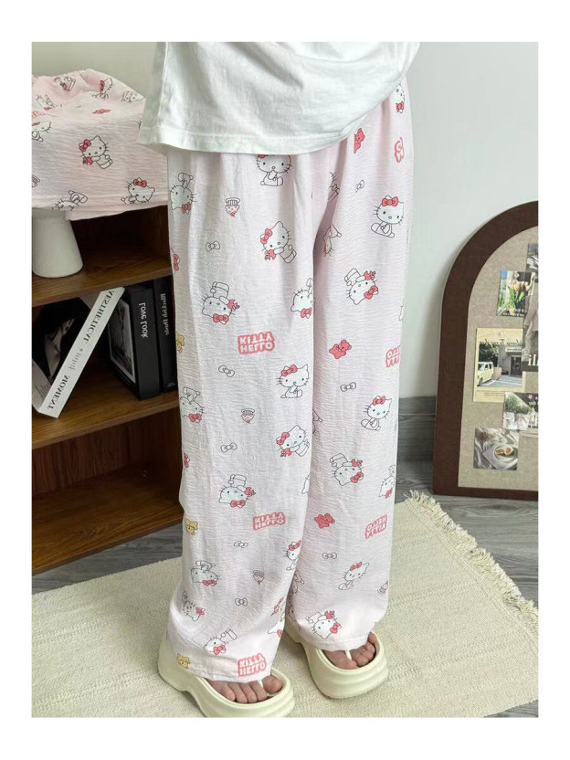 HK Dopamine Sleep Pants - Summer Lightweight Cotton Lounge Pants for Women 02250616