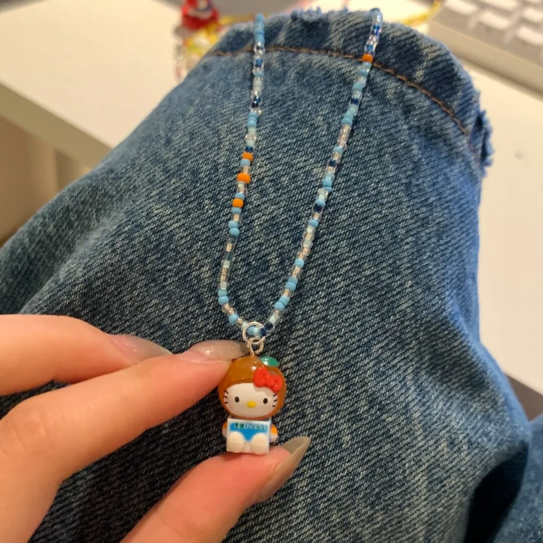 Adjustable HK Beaded Necklace – 40-46cm Length, Artisan Crafted with Unique Character Details 04250211