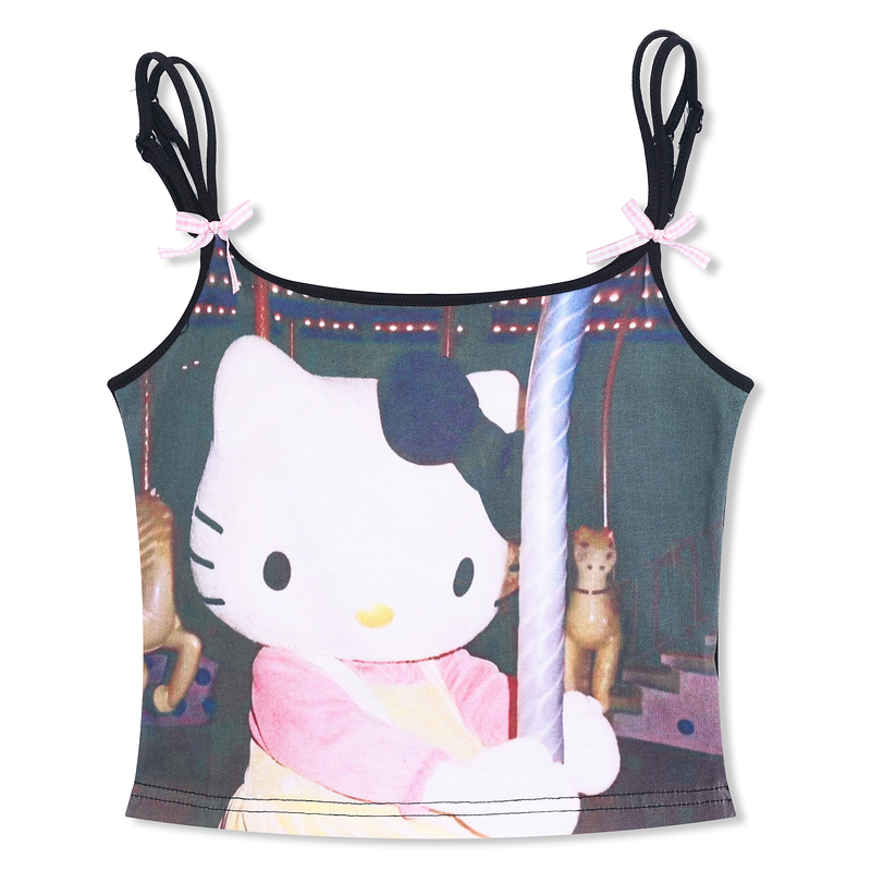 HK Print Slim Fit Cami Top - Sexy Short Summer Vest for Women 01250620