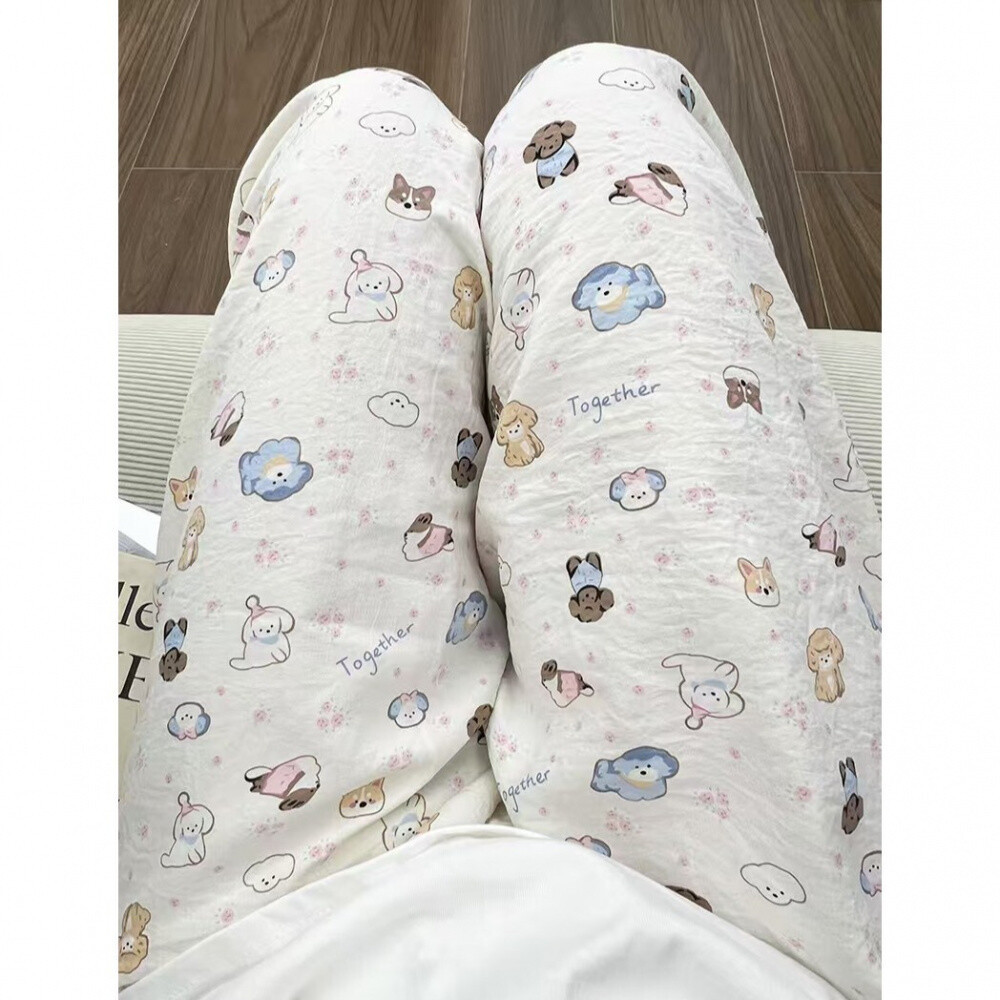 HK Dopamine Sleep Pants - Summer Lightweight Cotton Lounge Pants for Women 02250616