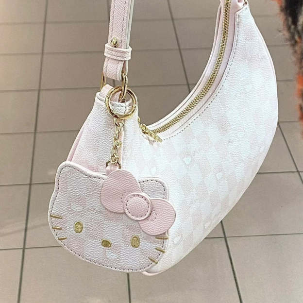 PreSale - Free Necklace! Pink Kitty Plaid Handbag BB1365