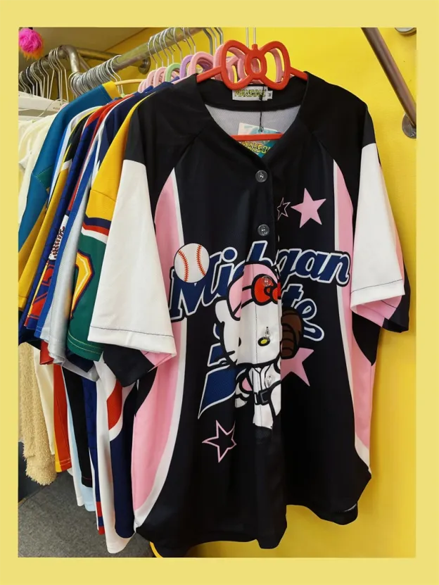 Retro American-style HK Cartoon Patchwork Jersey Loose Short-sleeved T-shirt for Men and Women-cutelalaco