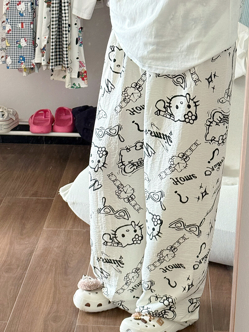 HK Dopamine Sleep Pants - Summer Lightweight Cotton Lounge Pants for Women 02250616