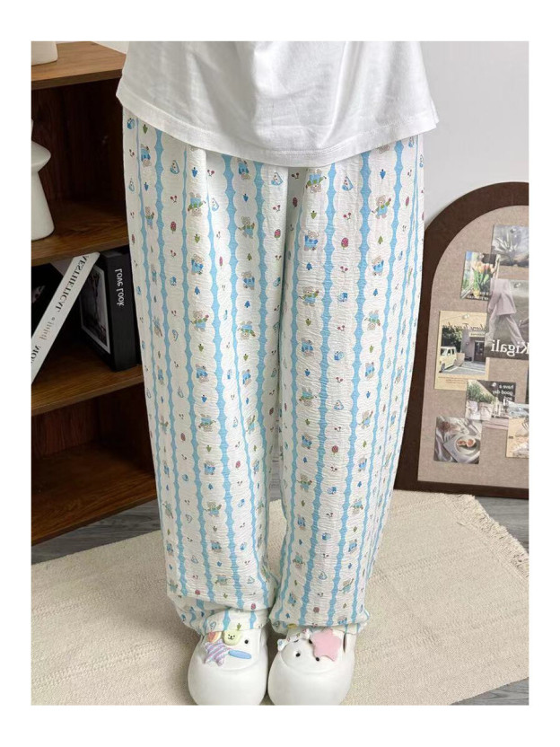 HK Dopamine Sleep Pants - Summer Lightweight Cotton Lounge Pants for Women 02250616