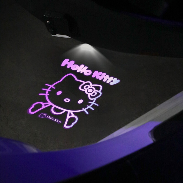 HK Car Door Logo Projector Light, Wireless Welcome Lamp with Sensor, Cute Interior Ambient Lighting for All Vehicles