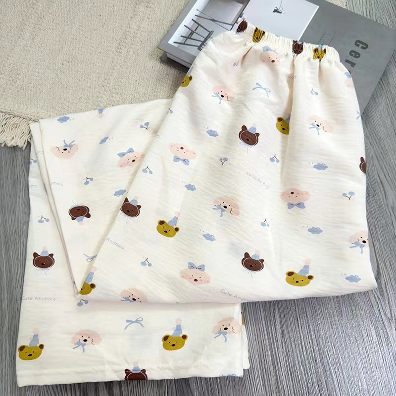 HK Dopamine Sleep Pants - Summer Lightweight Cotton Lounge Pants for Women 02250616