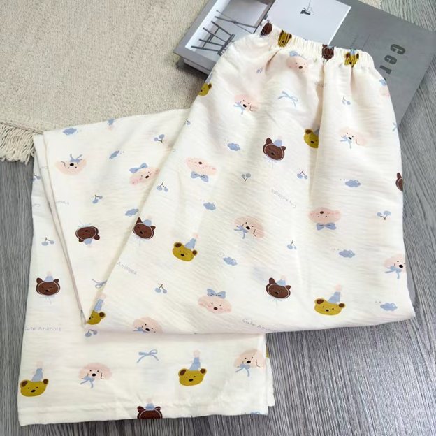 HK Dopamine Sleep Pants - Summer Lightweight Cotton Lounge Pants for Women 02250616