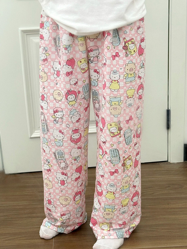 HK Dopamine Sleep Pants - Summer Lightweight Cotton Lounge Pants for Women 02250616