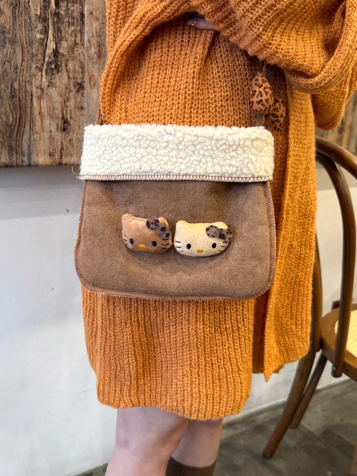 HK Lamb Wool Shoulder Bag
