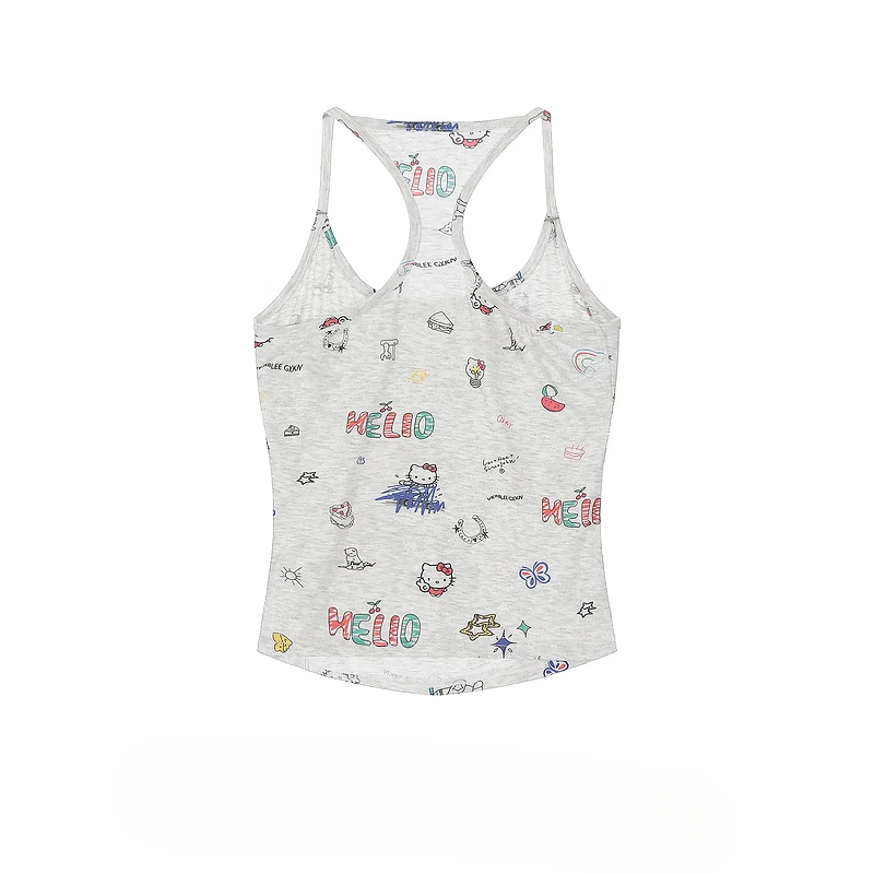 HK Retro Mini Vest - Y2K Fitted Sleeveless Top for Women 05250620