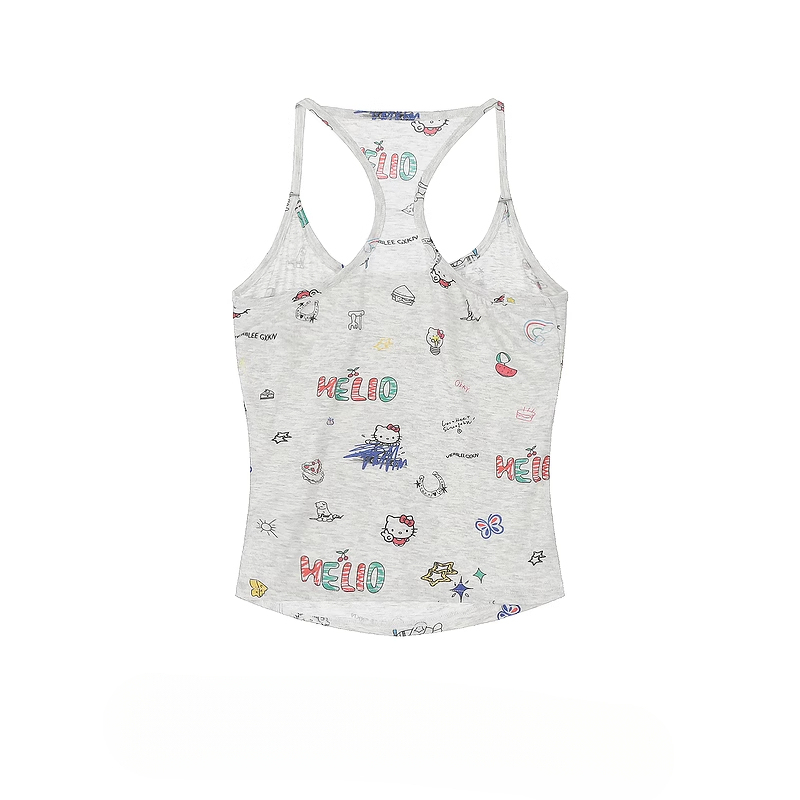 HK Retro Mini Vest - Y2K Fitted Sleeveless Top for Women 05250620