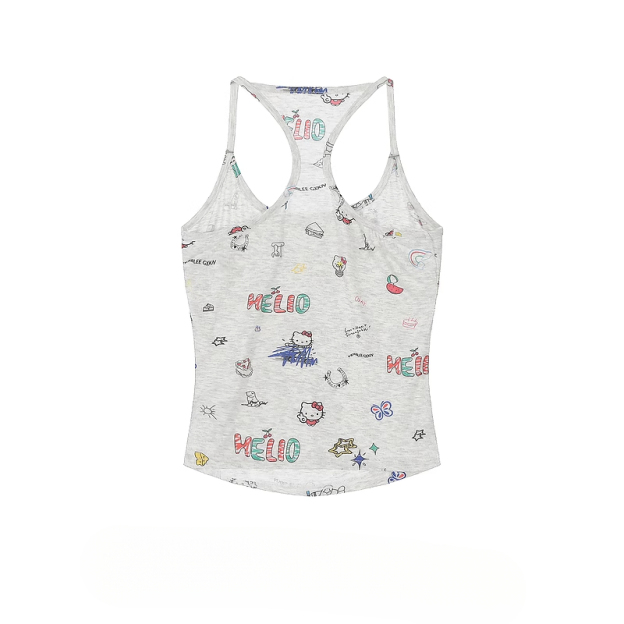 HK Retro Mini Vest - Y2K Fitted Sleeveless Top for Women 05250620