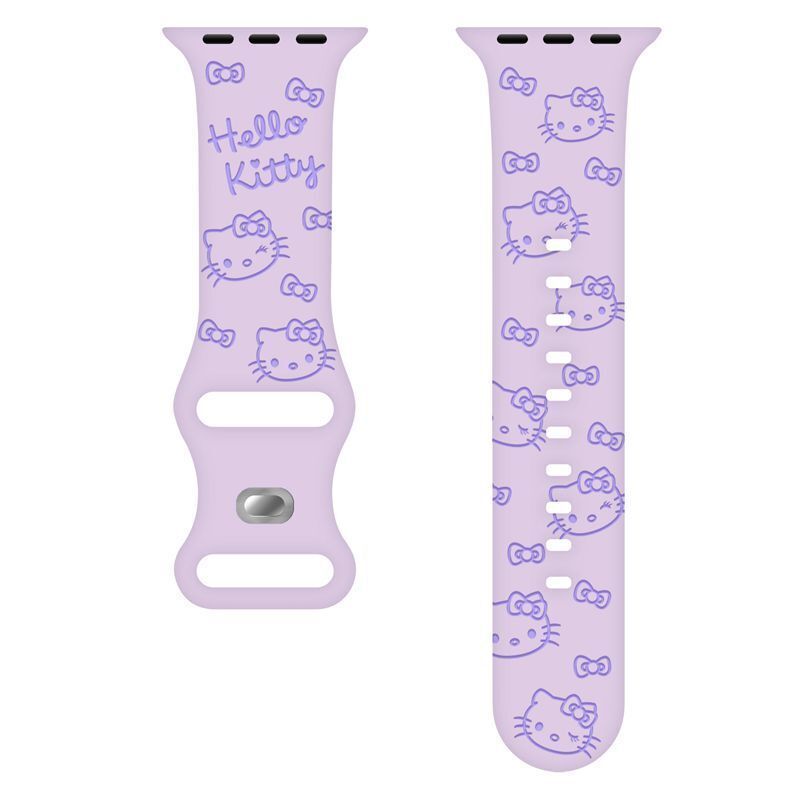 HK Engraved Silicone Watch Band – Cute Kitty Strap for Apple Watch 01250723