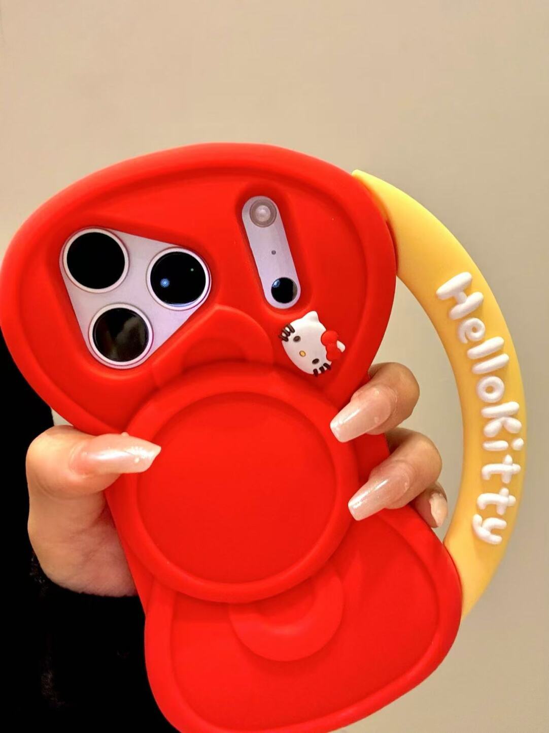 HK Red Bow Handbag Silicone iPhone Case 01251104, Cute Kawaii iPhone 13–17 Pro Max Case, Soft Protective Cover with Bow