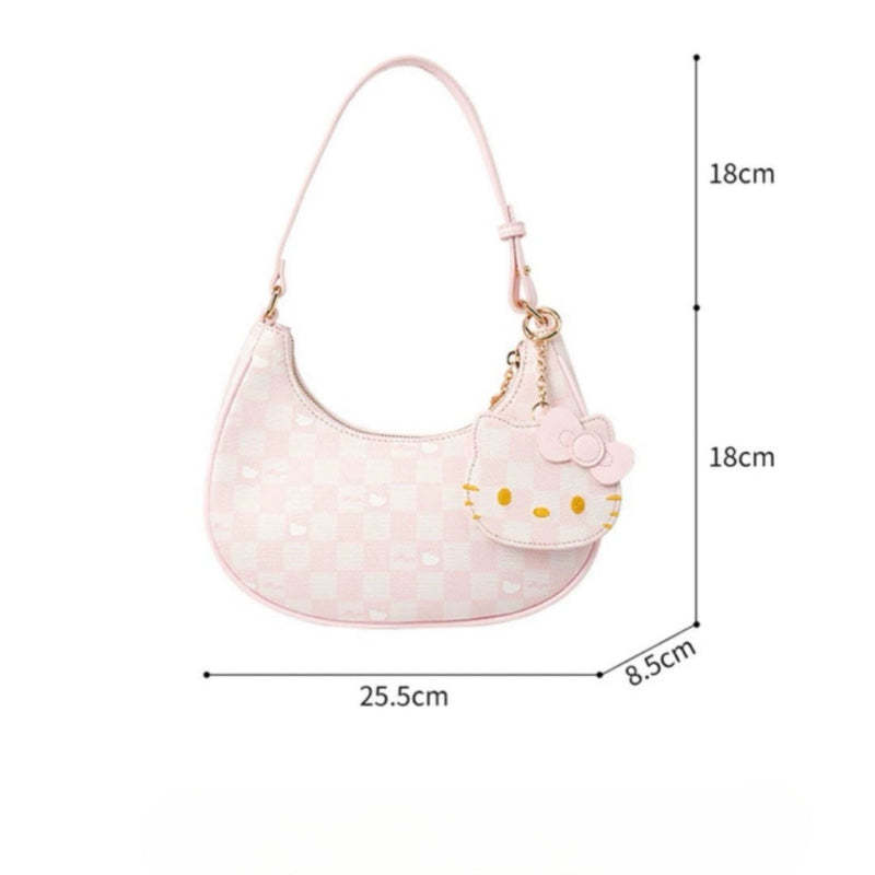 PreSale - Free Necklace! Pink Kitty Plaid Handbag BB1365