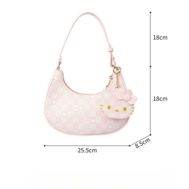 PreSale - Free Necklace! Pink Kitty Plaid Handbag BB1365