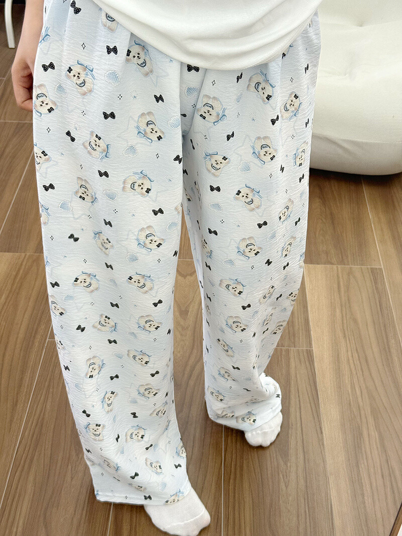 HK Dopamine Sleep Pants - Summer Lightweight Cotton Lounge Pants for Women 02250616