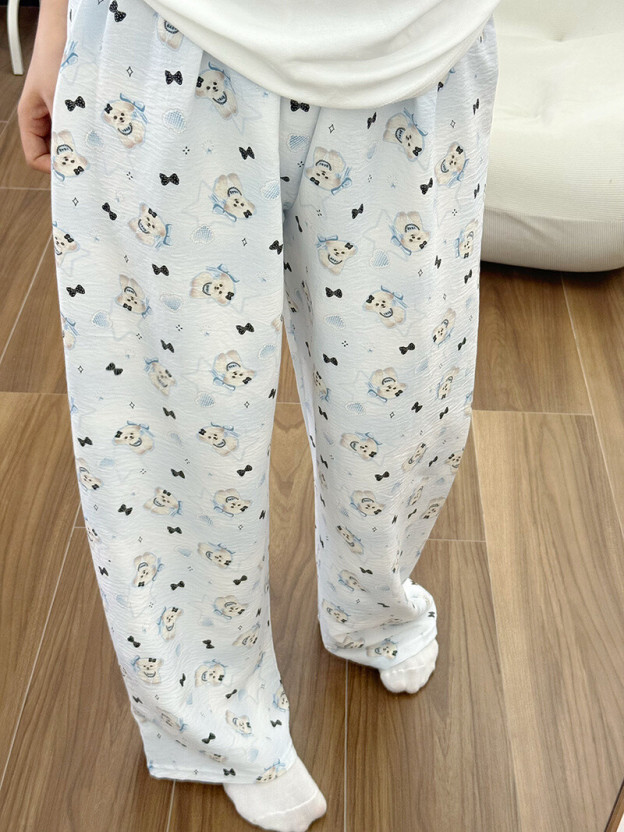 HK Dopamine Sleep Pants - Summer Lightweight Cotton Lounge Pants for Women 02250616