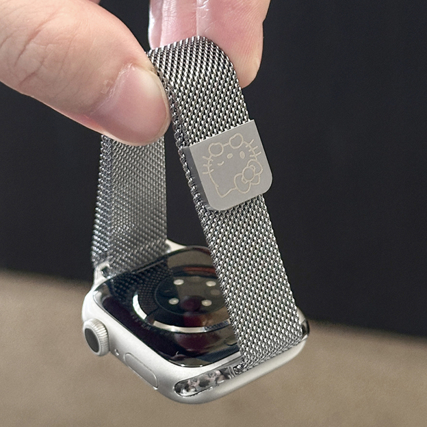 HK Milanese Stainless Steel Watch Band, Slim Breathable Metal Strap for Apple Watch, Adjustable Wristband Women