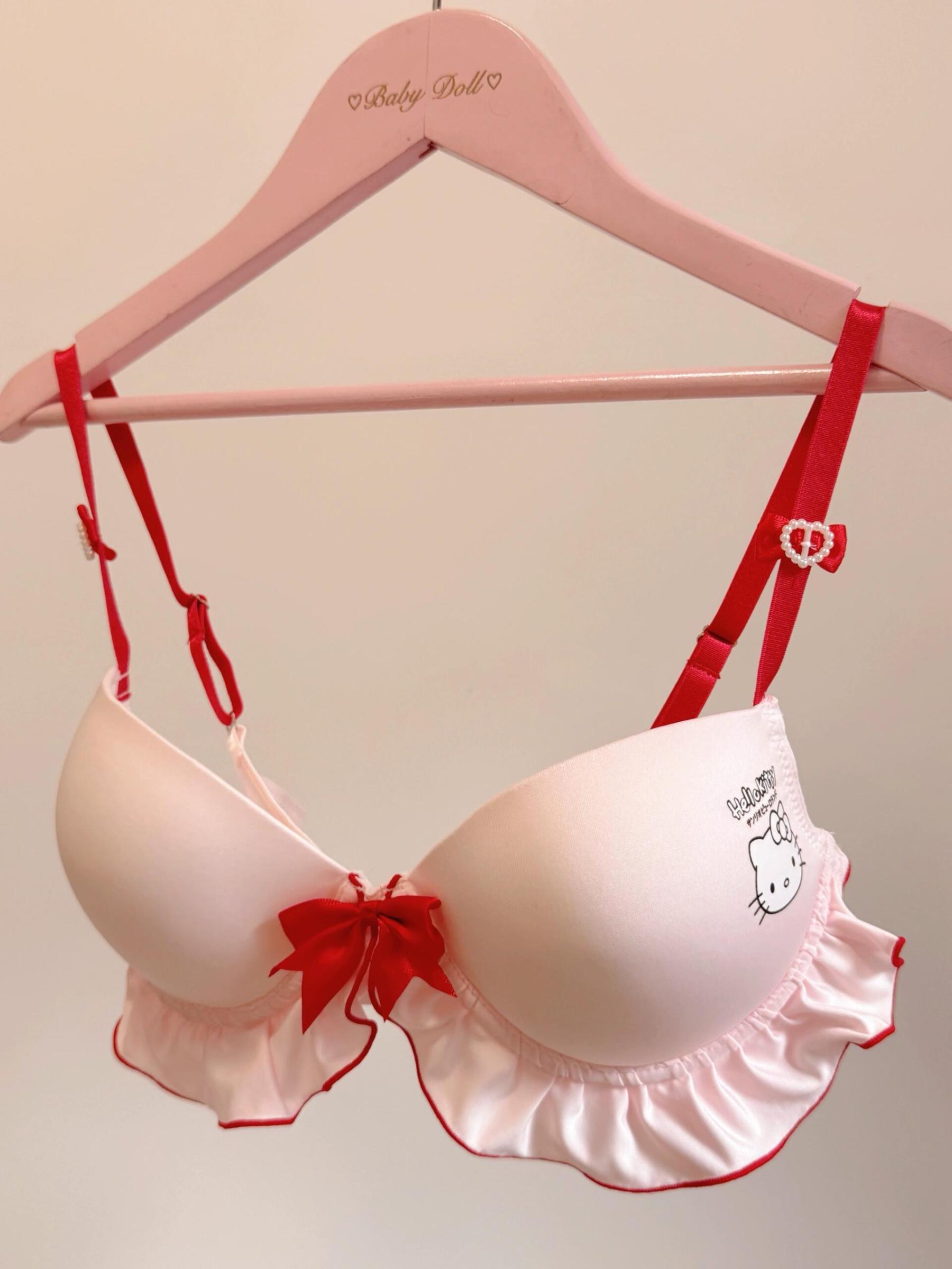 HK Underwire Cute Push Up Strappy Lingerie Set Panty Bra