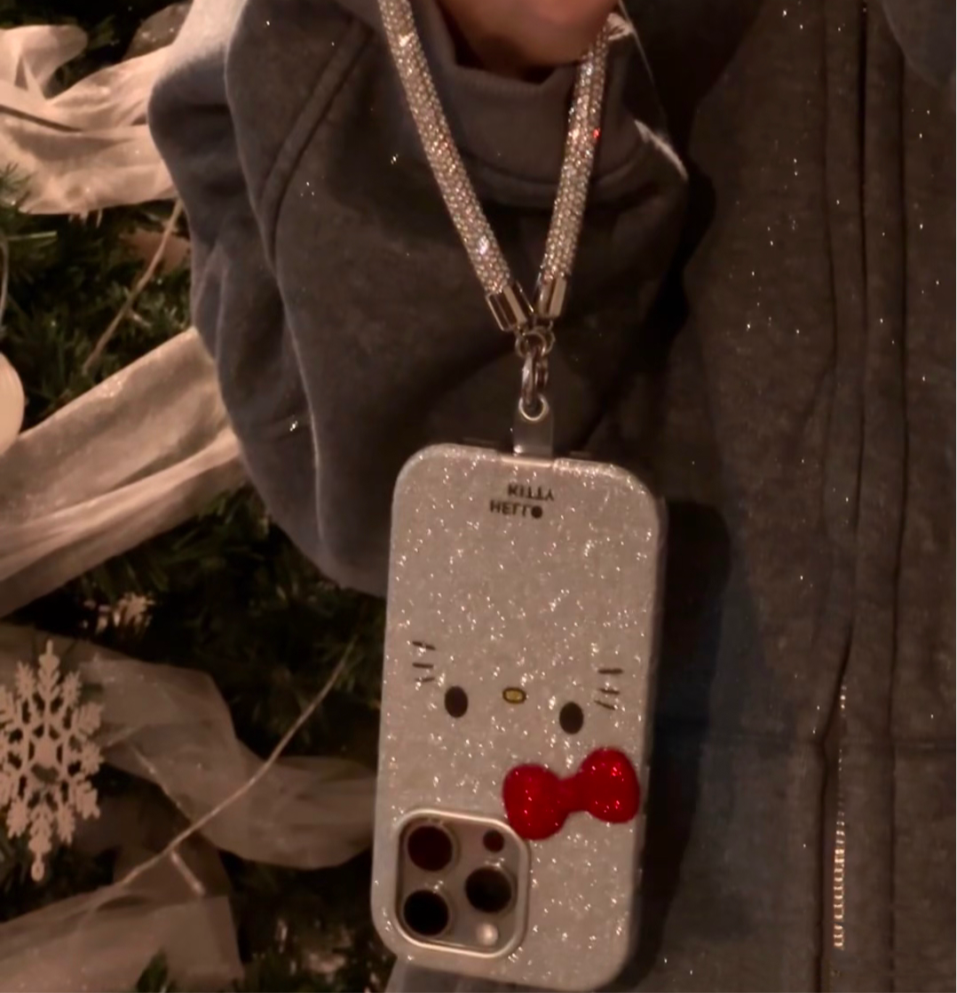 HK Shimmering Cutie Phone Case With Charm