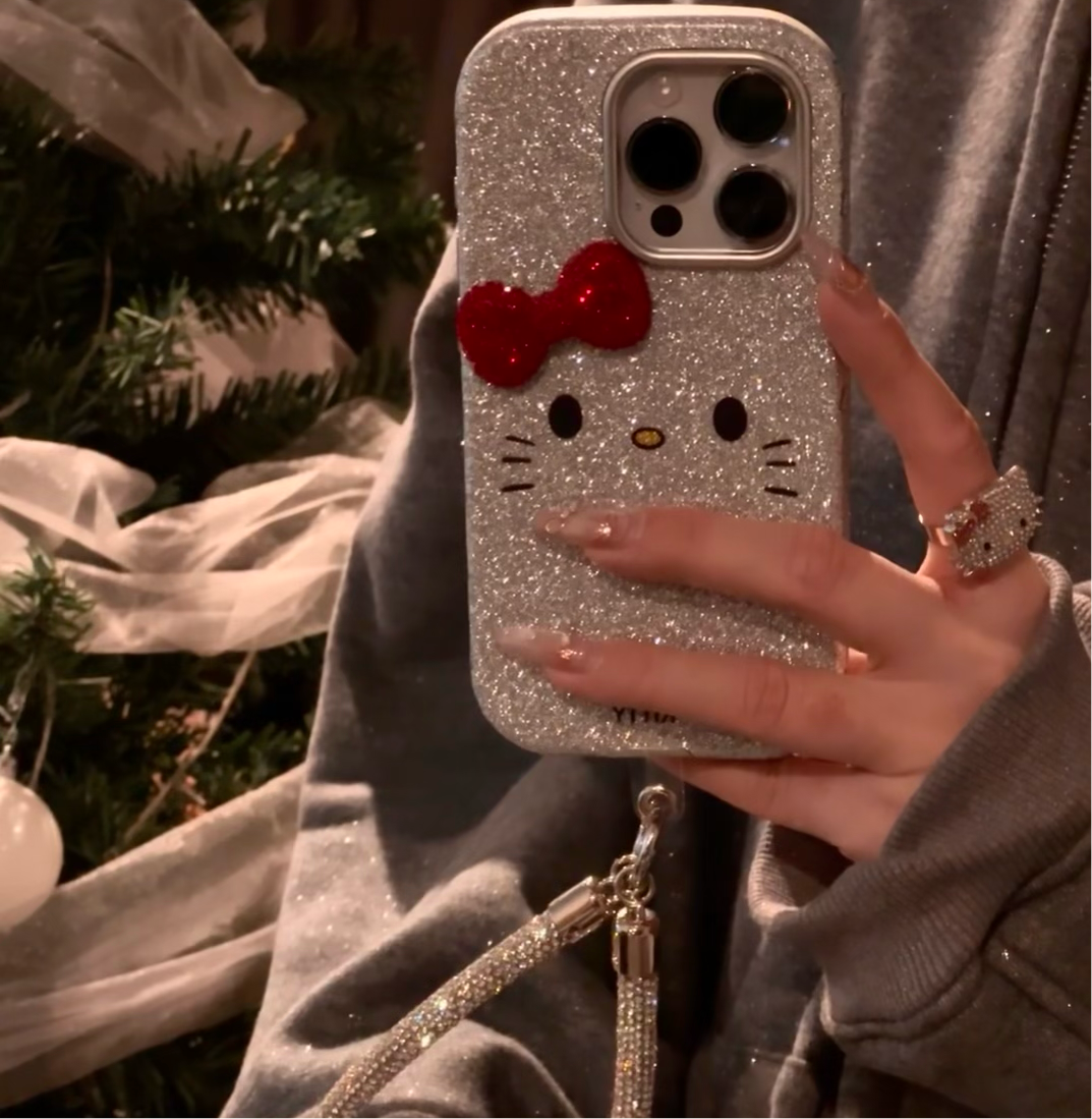 HK Shimmering Cutie Phone Case With Charm