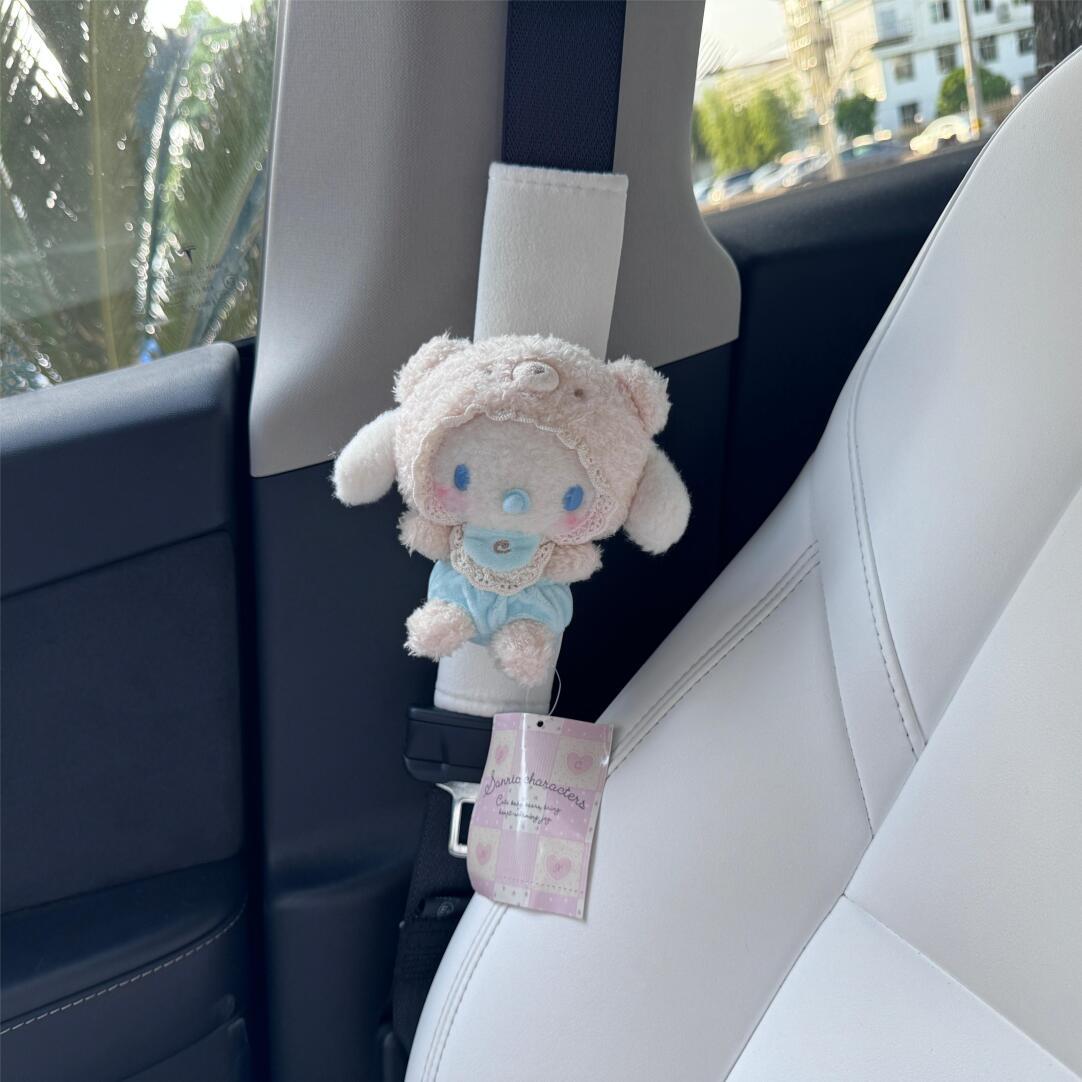 Baby HK Characters Car Seat Belt Shoulder Pad Cover - Handmade Kawaii Plush Shoulder Car Accessories 03250606