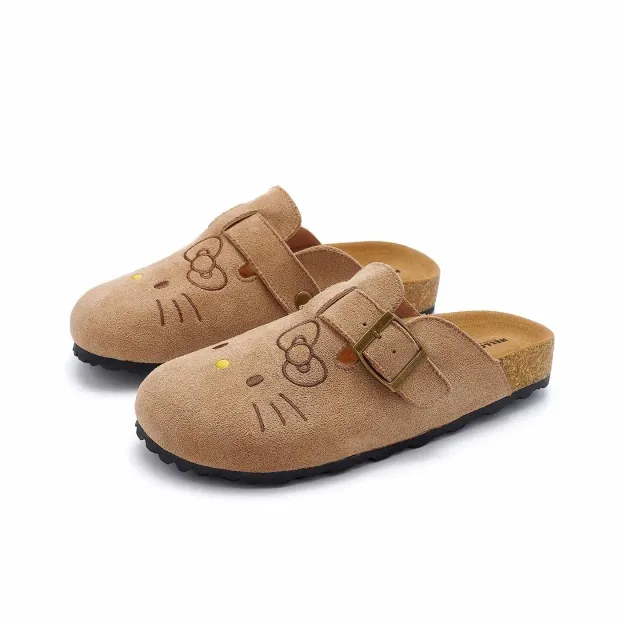 Black HK Hawaii Birkenstocks Women’s Summer Slides | Anti-Slip Cork Sole, Retro Platform Sandals, Cute Cartoon Dorm Room Footwear 01250303