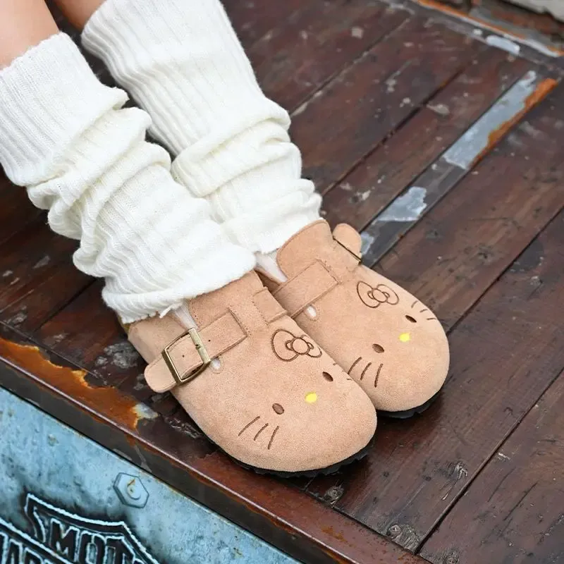 Black HK Hawaii Birkenstocks Women’s Summer Slides | Anti-Slip Cork Sole, Retro Platform Sandals, Cute Cartoon Dorm Room Footwear 01250303