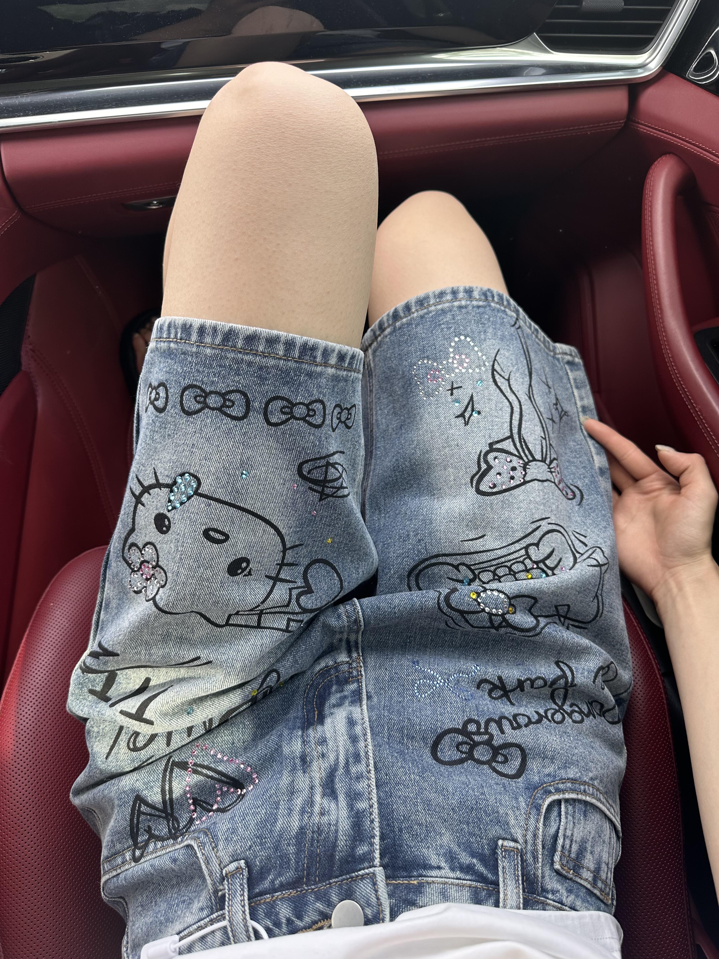 HK Denim Short Casual Jeans Pants with Pockets 05250505