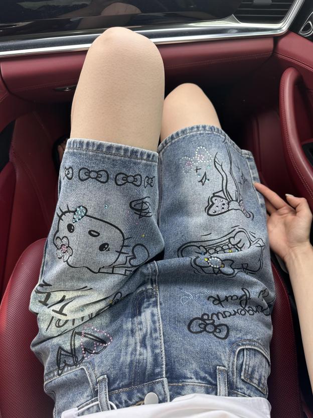 HK Denim Short Casual Jeans Pants with Pockets 05250505